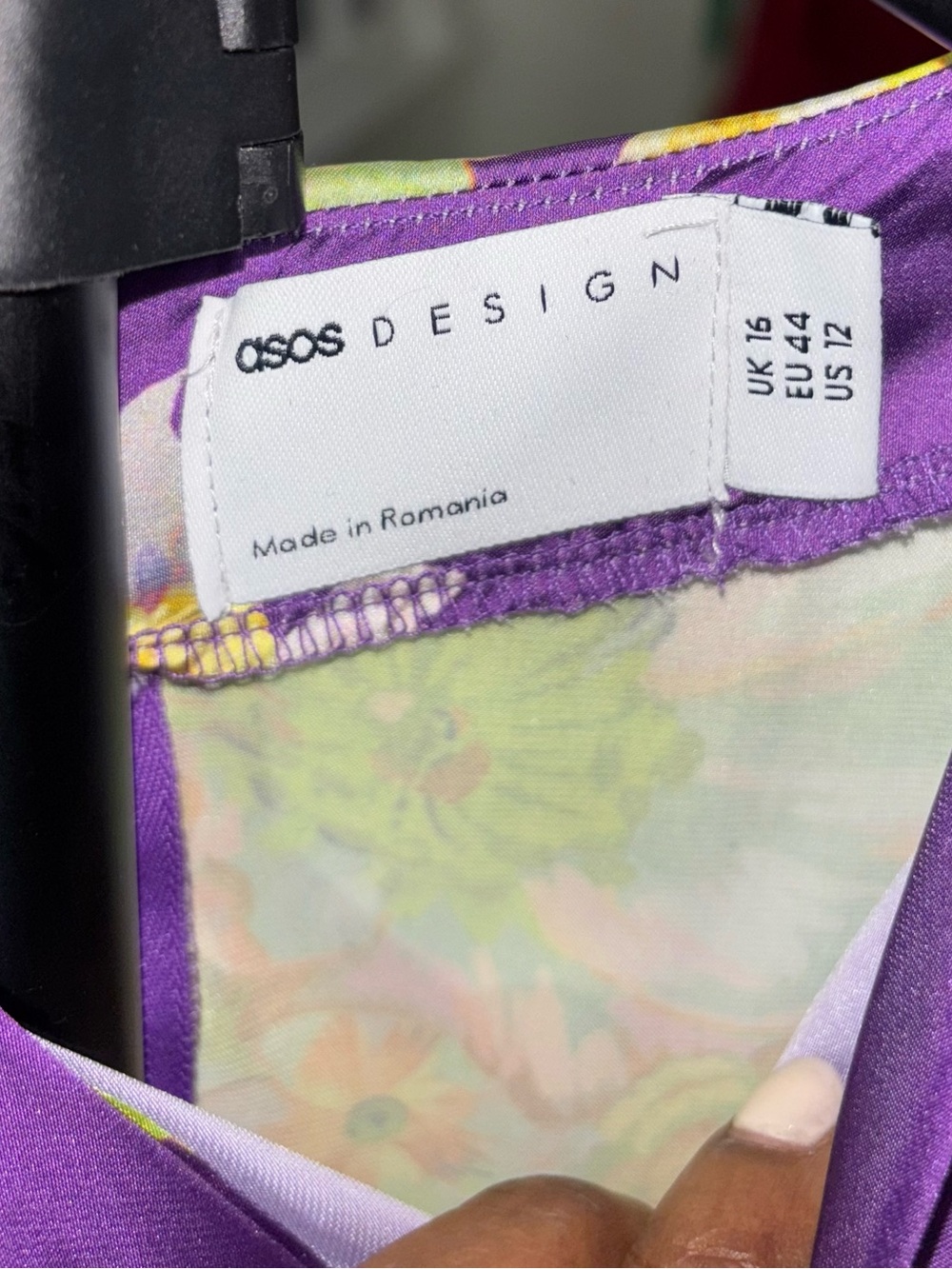 Elegant Purple Floral Maxi Dress with Side Slit from ASOS - Picture 5 of 5